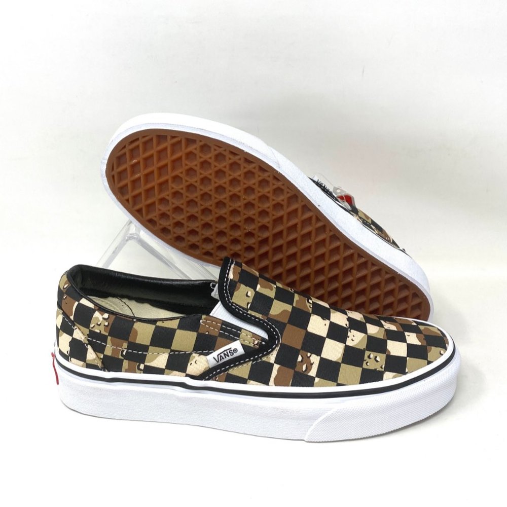 VANS Classic Slip On Men's Size Checkerboard Brown Canvas Slip On VN0A4BV3V4P - Picture 7 of 10
